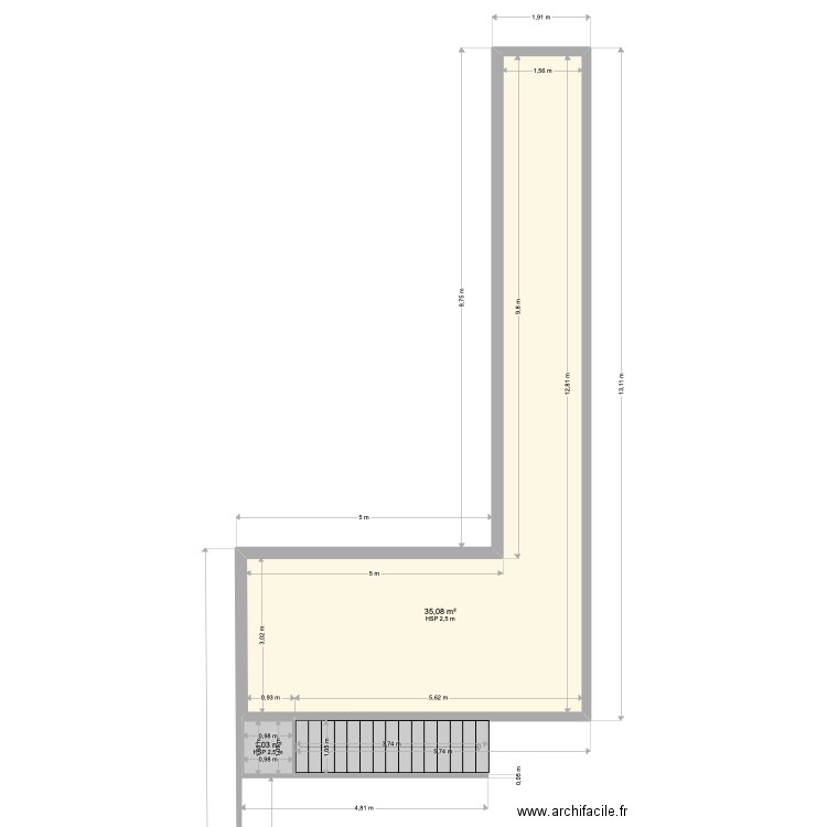 CONSTRUCTION D’UNE HALLE DE SPORT. Plan de 2 pièces et 36 m2