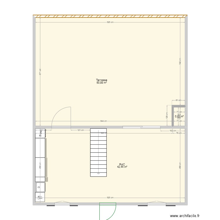Maison Deauville Extension Veranda. Plan de 3 pièces et 104 m2
