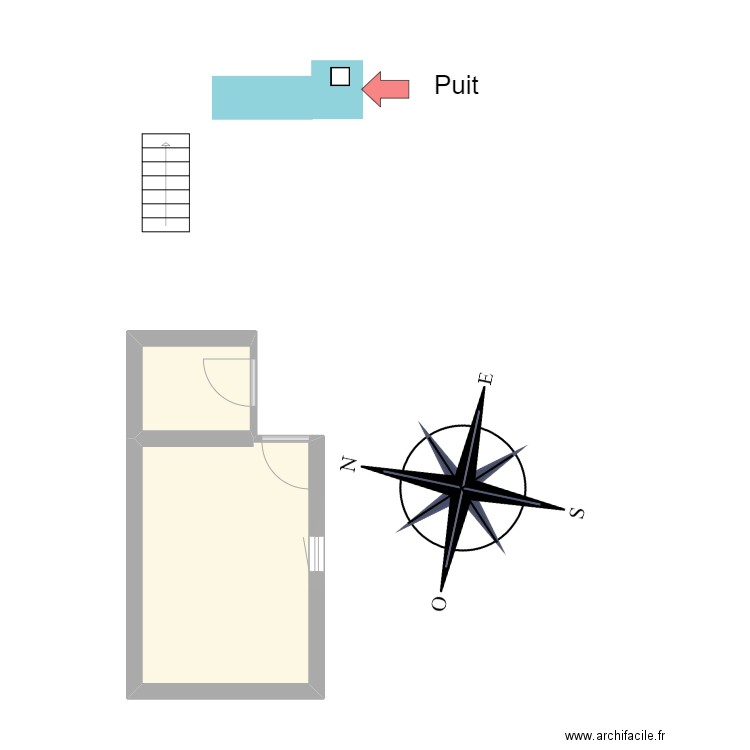 22 Blv de la Tour_ Sous-Sol. Plan de 2 pièces et 14 m2