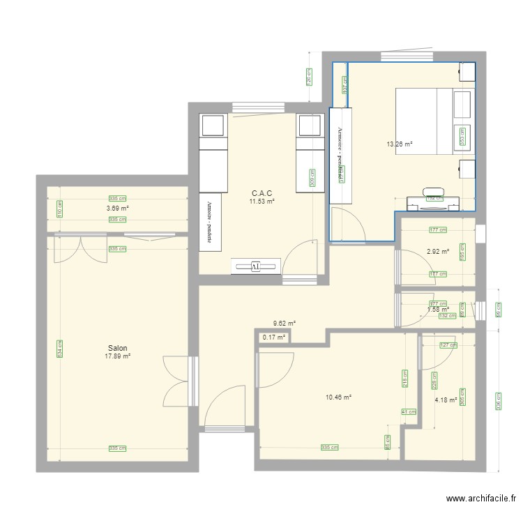 Appartement AADL. Plan de 0 pièce et 0 m2