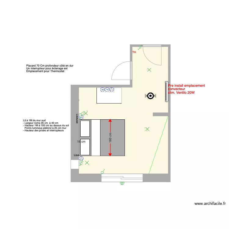 CHAMBRE OUEST1. Plan de 