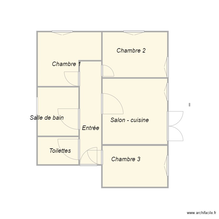 SCI Famille DOURS - RDC2. Plan de 7 pièces et 21 m2
