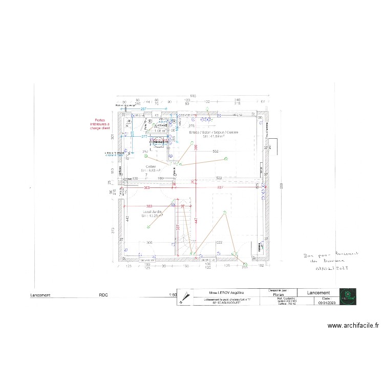 LEROY RDC. Plan de 0 pièce et 0 m2