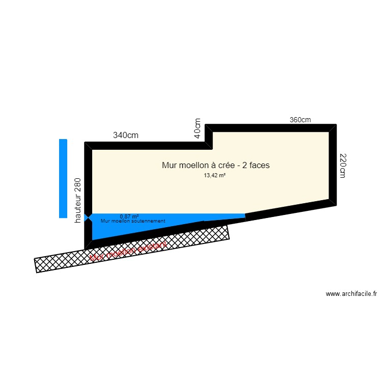 david deleurme . Plan de 2 pièces et 14 m2