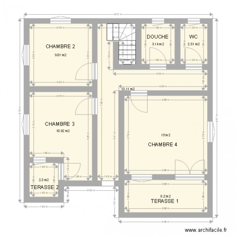 plan TG etage. Plan de 0 pièce et 0 m2