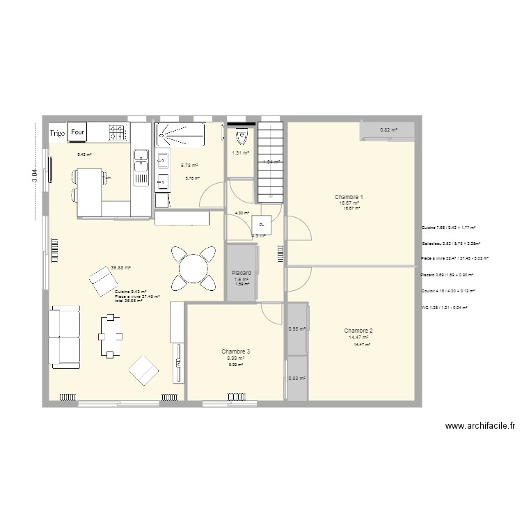 Maison Projet V14. Plan de 0 pièce et 0 m2