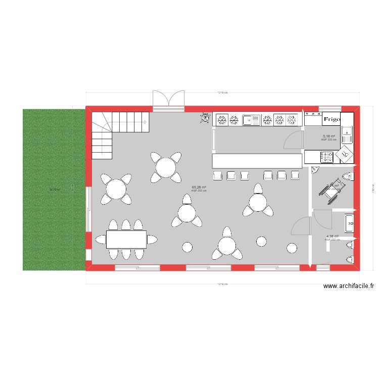 Projet LPDA 1. Plan de 4 pièces et 78 m2
