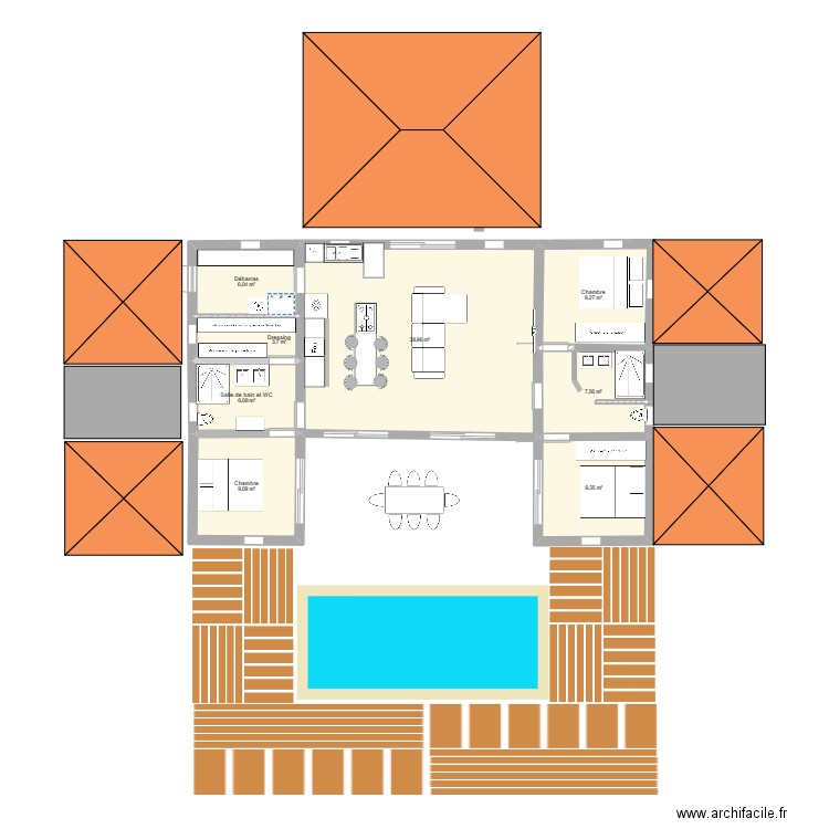 Projet Villa. Plan de 0 pièce et 0 m2
