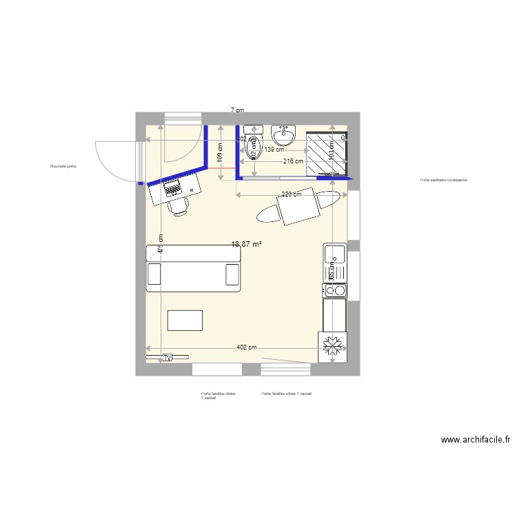 SAINTE BLAISE 3. Plan de 1 pièce et 19 m2