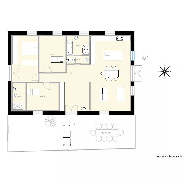 La Gr&egrave;ve sur Mignon Grange. Plan de 