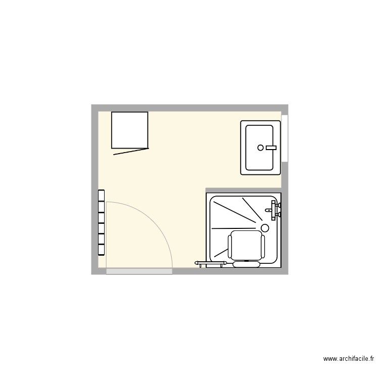 plan après travaux muzellec 2bis. Plan de 1 pièce et 3 m2