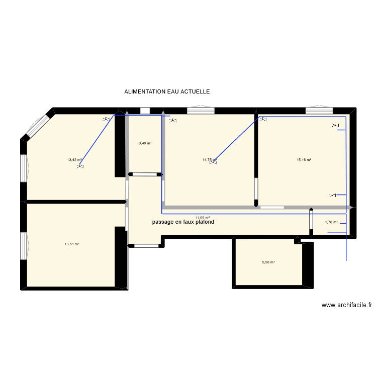 CABINET Alimentation eau. Plan de 0 pièce et 0 m2