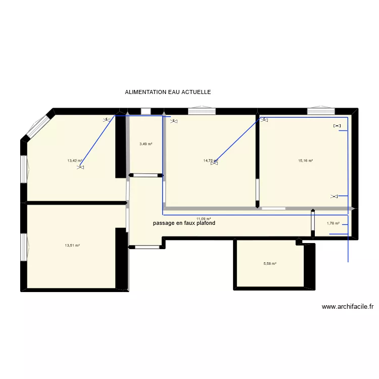 CABINET Alimentation eau. Plan de CABINET Alimentation eau. Plan de
