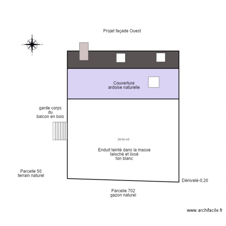 Thierry façade Ouest Projet. Plan de 0 pièce et 0 m2