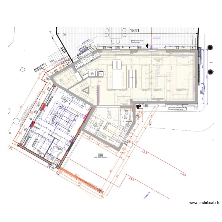 nouvelle cuisine 12 09. Plan de 3 pièces et 126 m2