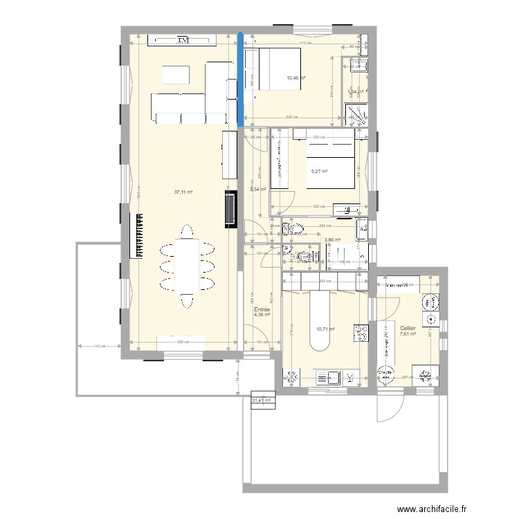 Projet extension. Plan de 0 pièce et 0 m2