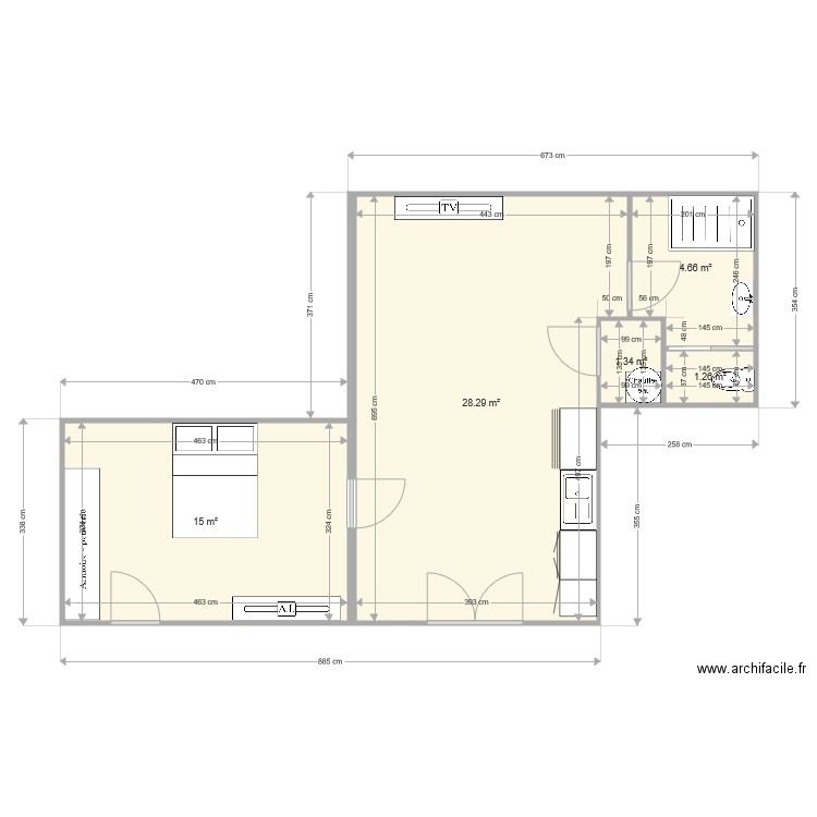 Appartements Le Conquet V3. Plan de 0 pièce et 0 m2