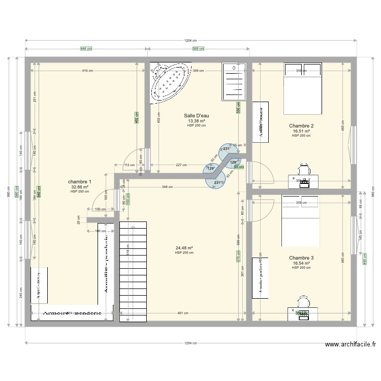  1er étage . Plan de 0 pièce et 0 m2