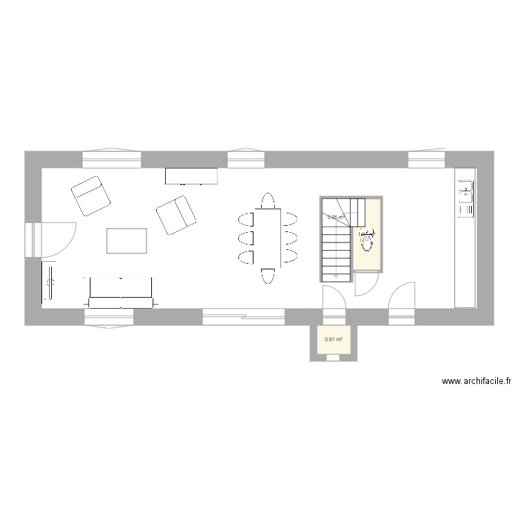 PLAN RDC GOUILLARD PROJET V1 MEUBLES. Plan de 0 pièce et 0 m2