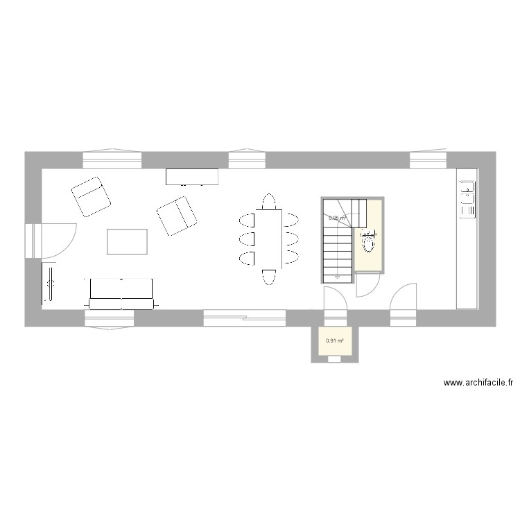 PLAN RDC GOUILLARD PROJET V1 MEUBLES. Plan de 0 pièce et 0 m2