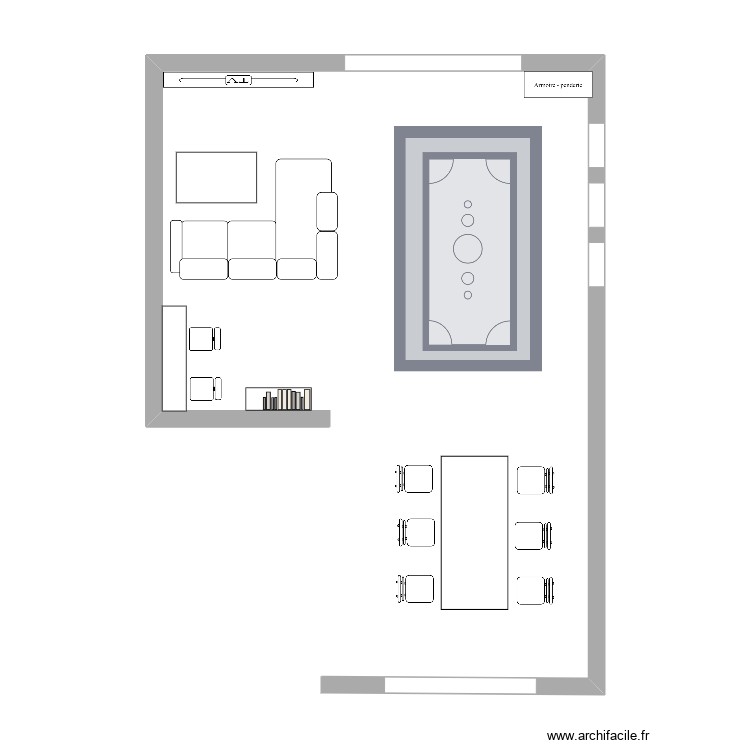 salon - salle à manger - Plan dessiné par victoire626262