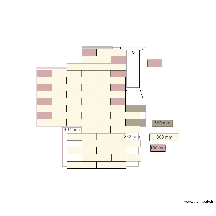 sdb enfant sol 190x800. Plan de 0 pièce et 0 m2