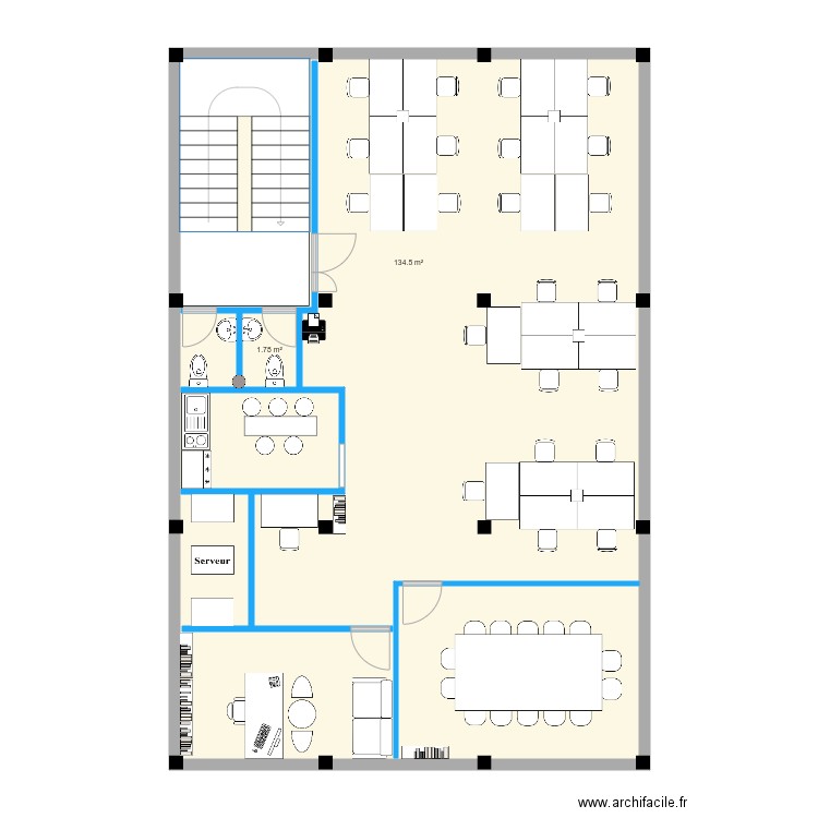 bureau. Plan de 0 pièce et 0 m2