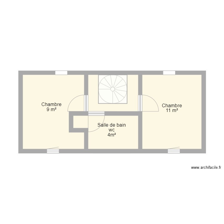 87G6014 petite maison étage. Plan de 6 pièces et 63 m2