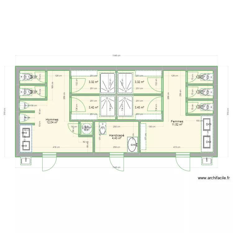 BlocS SanitaireS. Plan de 