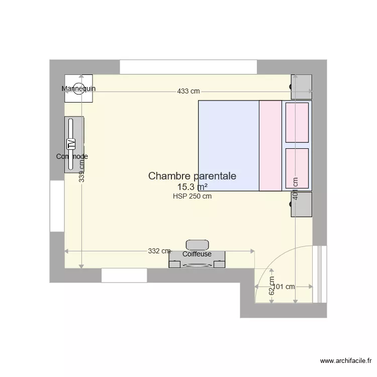Chambre VV et TITINE V2. Plan de 