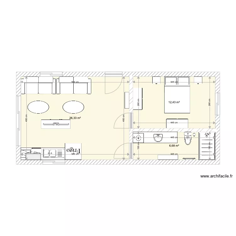 appart T2 Maman. Plan de 