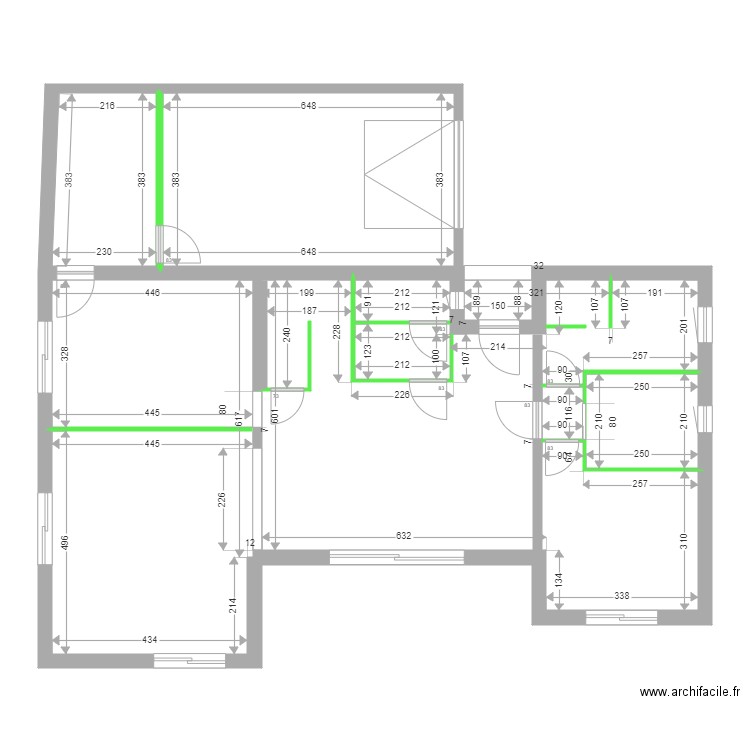 GAY CLOISONS RDC. Plan de 5 pièces et 130 m2