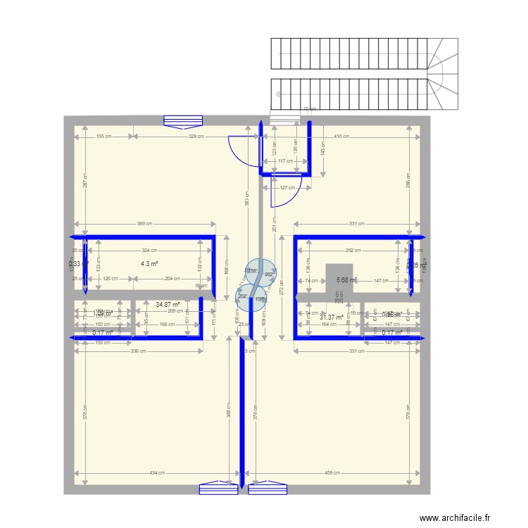 RP2 2ieme étage après. Plan de 0 pièce et 0 m2