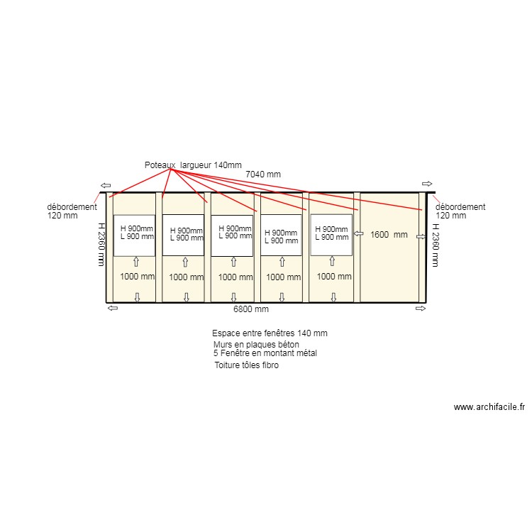 DP4 FAÇADE AVANT ACTUELLE.... Plan de 1 pièce et 16 m2