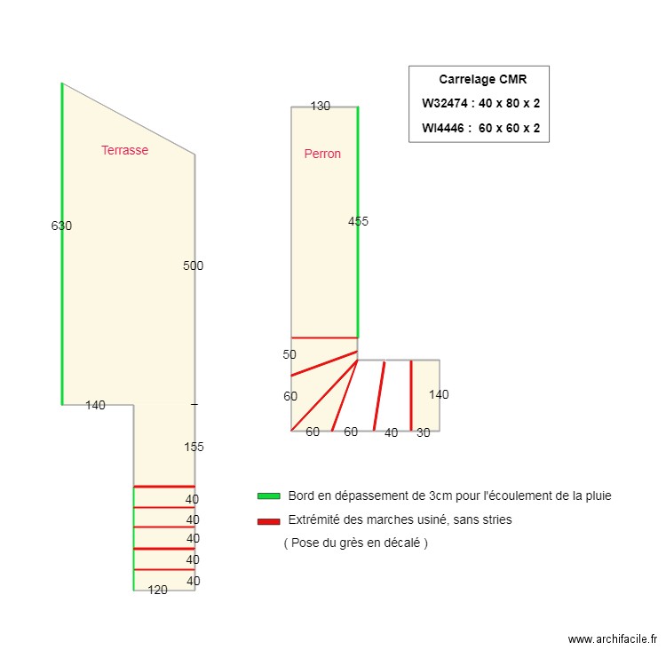 Terrasse et Perron. Plan de 0 pièce et 0 m2