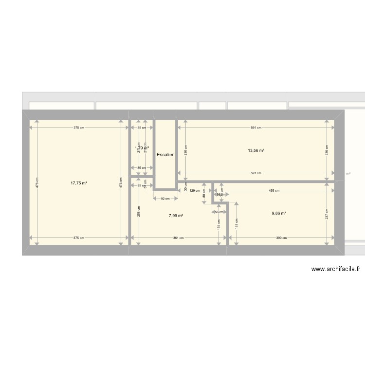 Jourdain. Plan de 13 pièces et 129 m2