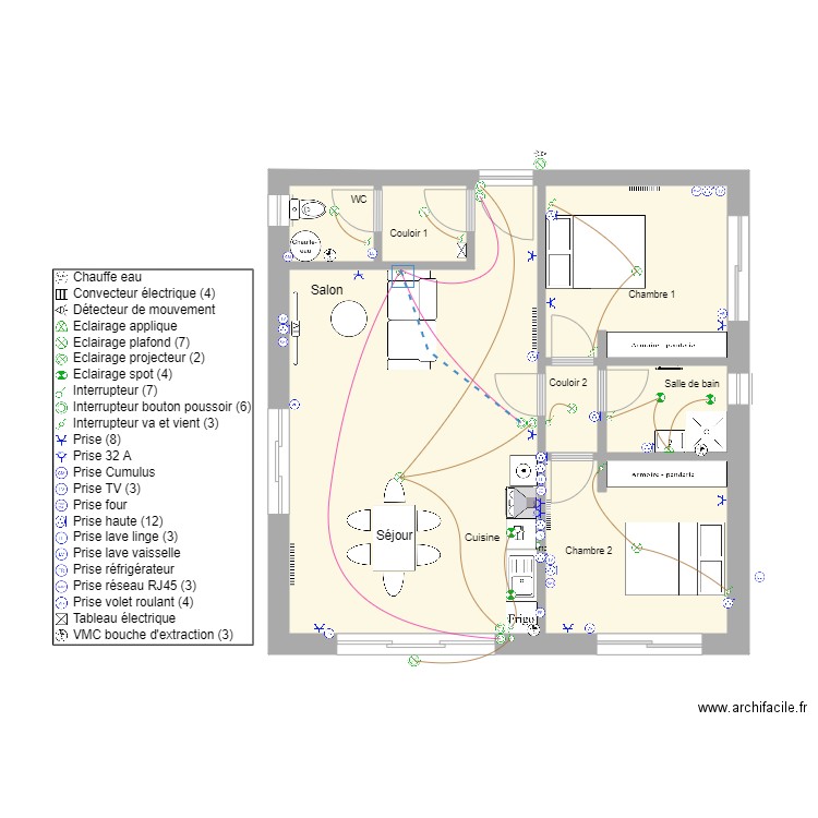 Client 11. Plan de 7 pièces et 67 m2