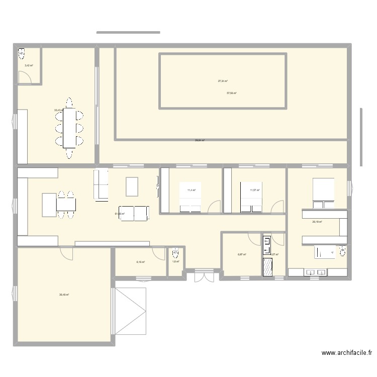 Maison Salan 3. Plan de 15 pièces et 333 m2