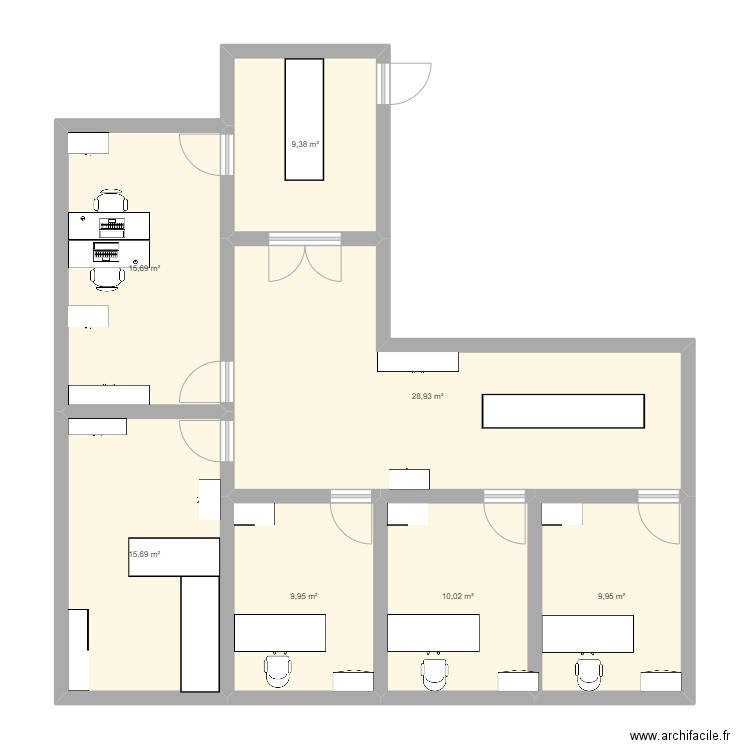 bureau. Plan de 0 pièce et 0 m2