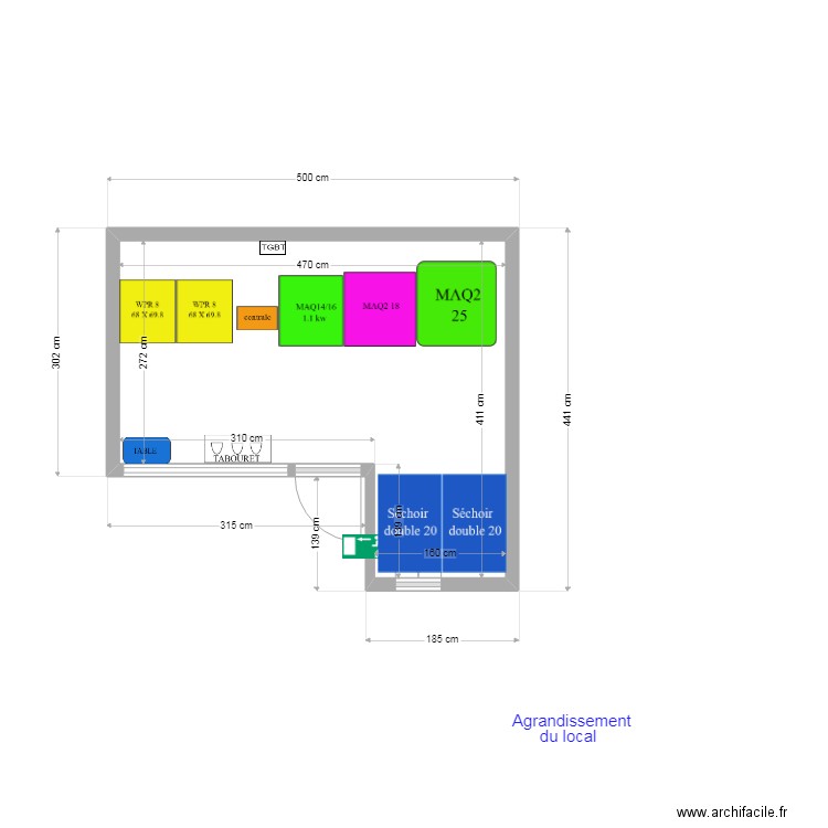 BENOIT BAZIN FOUGEROLLES. Plan de 1 pièce et 15 m2