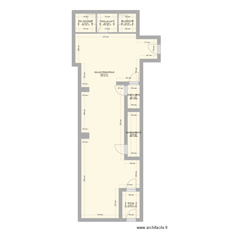 PLAN MAISON ASSOCIATION KEDANGE SUR CANNER. Plan de 7 pièces et 84 m2