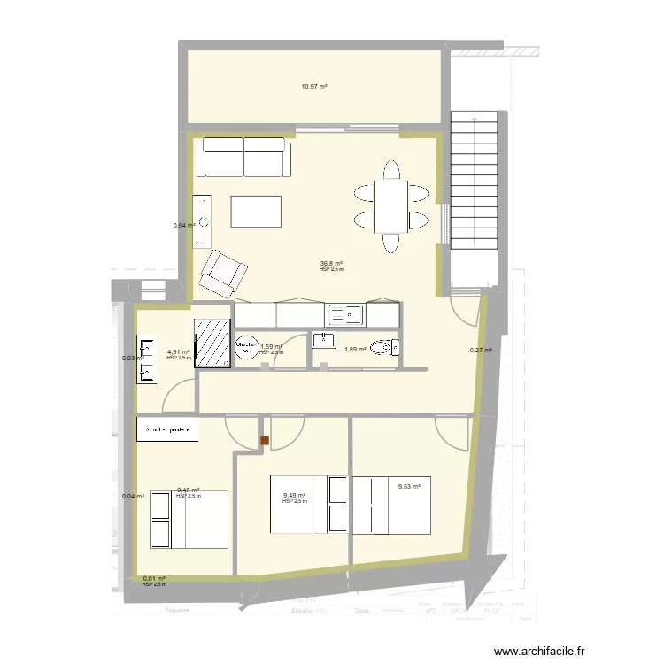 APPART. Plan de 13  et 85 m²