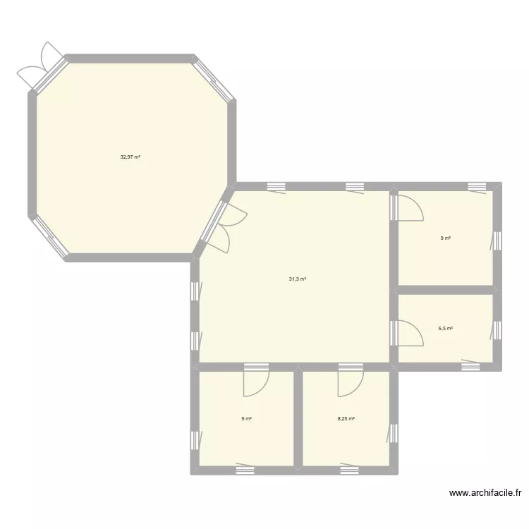 1ER ETAGE. Plan de 6  et 97 m²