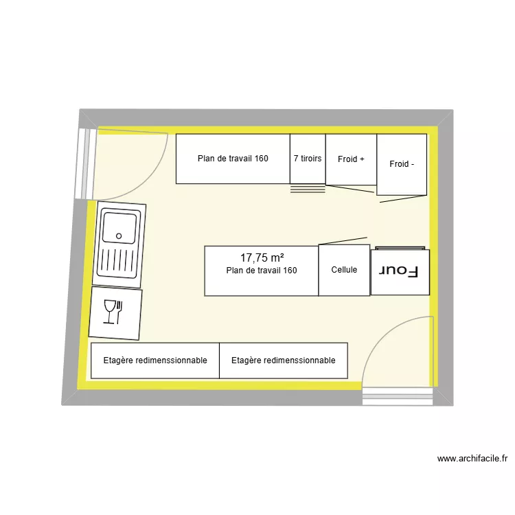 LABO. Plan de 1 pièce et 18 m² LABO. Plan de 1 pièce et 18 m²