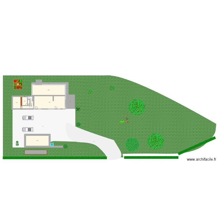 terrain . Plan de 8 pièces et 172 m2