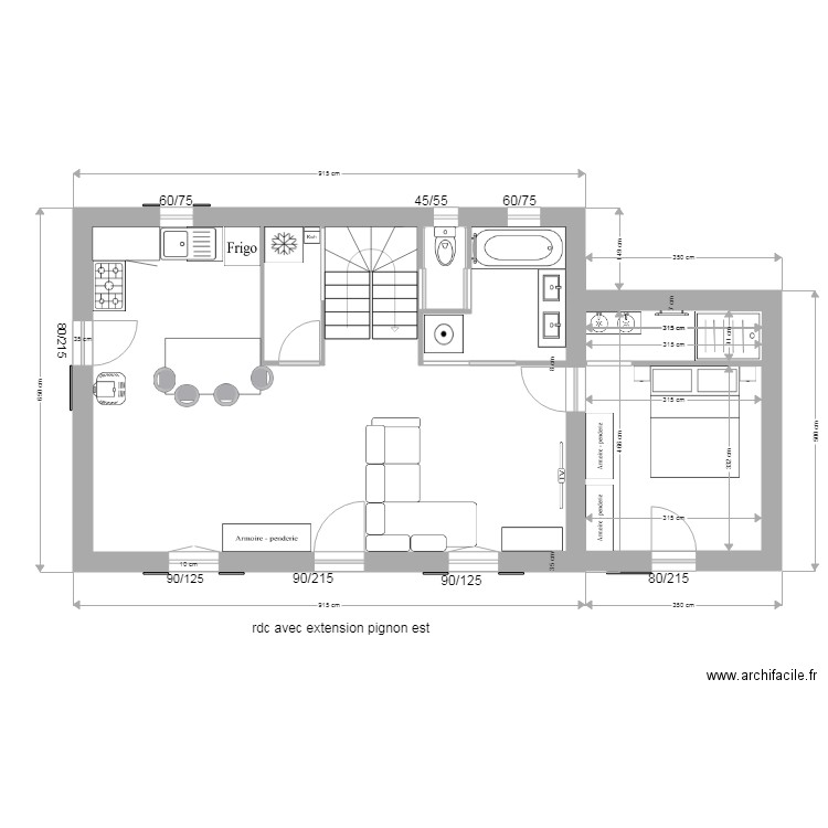 rdc maison merezelle avec appentis. Plan de 0 pièce et 0 m2