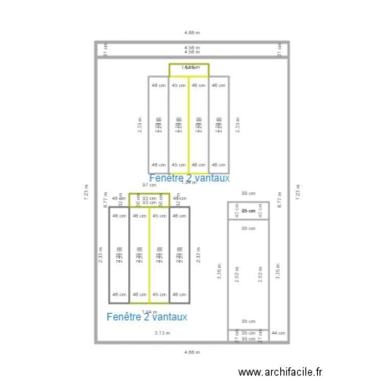 façade métrée Jaurès 4 eme. Plan de 0 pièce et 0 m2