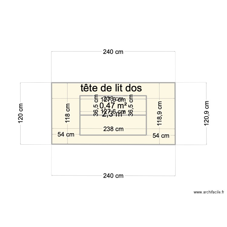 tête de lit dos. Plan de 0 pièce et 0 m2