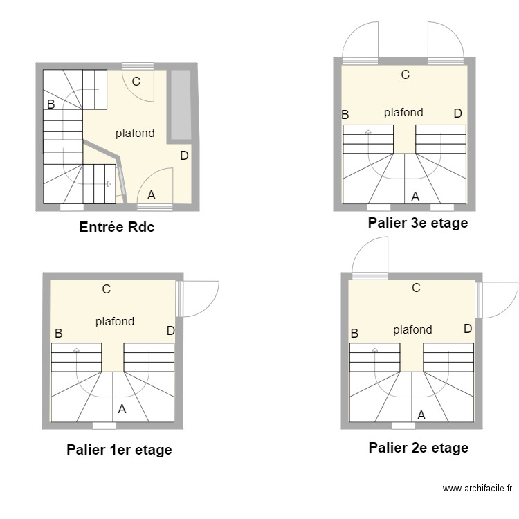 paliers. Plan de 0 pièce et 0 m2