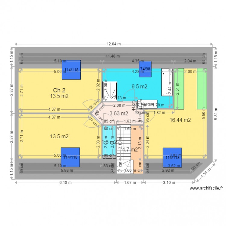 LEZIER 2 ETAGE. Plan de 0 pièce et 0 m2